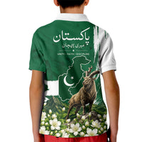 Pakistan Independence Day August 14 Kid Polo Shirt Patriotic Markhor Heritage Landmarks And Jasmine