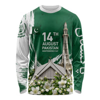 Pakistan Independence Day August 14 Long Sleeve Shirt Patriotic Markhor Heritage Landmarks And Jasmine