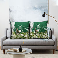 Pakistan Independence Day August 14 Pillow Cover Patriotic Markhor Heritage Landmarks And Jasmine