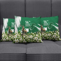 Pakistan Independence Day August 14 Pillow Cover Patriotic Markhor Heritage Landmarks And Jasmine
