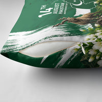 Pakistan Independence Day August 14 Pillow Cover Patriotic Markhor Heritage Landmarks And Jasmine