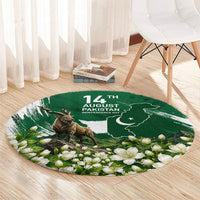 Pakistan Independence Day August 14 Round Carpet Patriotic Markhor Heritage Landmarks And Jasmine