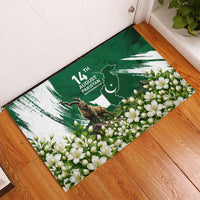 Pakistan Independence Day August 14 Rubber Doormat Patriotic Markhor Heritage Landmarks And Jasmine
