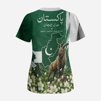 Pakistan Independence Day August 14 Scrub Top Patriotic Markhor Heritage Landmarks And Jasmine