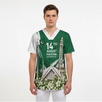 Pakistan Independence Day August 14 Scrub Top Patriotic Markhor Heritage Landmarks And Jasmine
