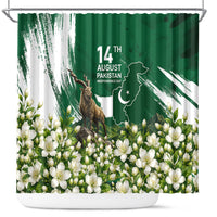 Pakistan Independence Day August 14 Shower Curtain Patriotic Markhor Heritage Landmarks And Jasmine