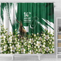 Pakistan Independence Day August 14 Shower Curtain Patriotic Markhor Heritage Landmarks And Jasmine