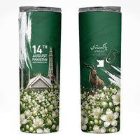 Pakistan Independence Day August 14 Skinny Tumbler Patriotic Markhor Heritage Landmarks And Jasmine