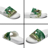 Pakistan Independence Day August 14 Slide Sandals Patriotic Markhor Heritage Landmarks And Jasmine