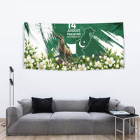 Pakistan Independence Day August 14 Tapestry Patriotic Markhor Heritage Landmarks And Jasmine