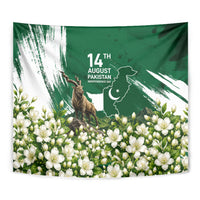 Pakistan Independence Day August 14 Tapestry Patriotic Markhor Heritage Landmarks And Jasmine