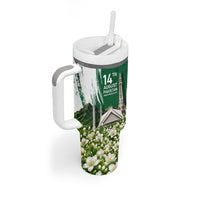 Pakistan Independence Day August 14 Tumbler With Handle Patriotic Markhor Heritage Landmarks And Jasmine