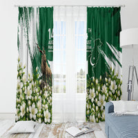 Pakistan Independence Day August 14 Window Curtain Patriotic Markhor Heritage Landmarks And Jasmine