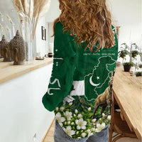 Pakistan Independence Day August 14 Women Casual Shirt Patriotic Markhor Heritage Landmarks And Jasmine