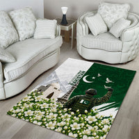 Pakistan Independence Day Area Rug Patriotic Soldier Heritage Landmarks And Jasmine