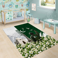 Pakistan Independence Day Area Rug Patriotic Soldier Heritage Landmarks And Jasmine