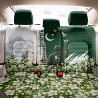Pakistan Independence Day Back Car Seat Cover Patriotic Soldier Heritage Landmarks And Jasmine