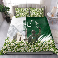 Pakistan Independence Day Bedding Set Patriotic Soldier Heritage Landmarks And Jasmine