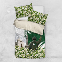 Pakistan Independence Day Bedding Set Patriotic Soldier Heritage Landmarks And Jasmine