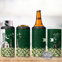 Pakistan Independence Day 4 in 1 Can Cooler Tumbler Patriotic Soldier Heritage Landmarks And Jasmine
