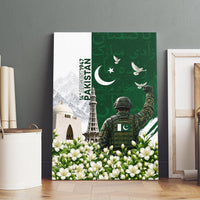 Pakistan Independence Day Canvas Wall Art Patriotic Soldier Heritage Landmarks And Jasmine