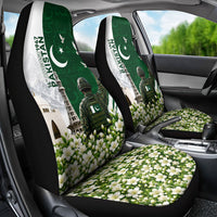 Pakistan Independence Day Car Seat Cover Patriotic Soldier Heritage Landmarks And Jasmine