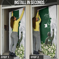 Pakistan Independence Day Door Cover Patriotic Soldier Heritage Landmarks And Jasmine