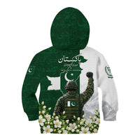 Pakistan Independence Day Kid Hoodie Patriotic Soldier Heritage Landmarks And Jasmine