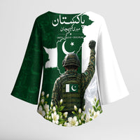 Pakistan Independence Day Kimono Sleeve Blouse Patriotic Soldier Heritage Landmarks And Jasmine