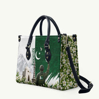 Pakistan Independence Day Leather Bag Patriotic Soldier Heritage Landmarks And Jasmine