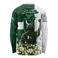 Pakistan Independence Day Long Sleeve Shirt Patriotic Soldier Heritage Landmarks And Jasmine