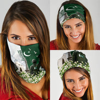 Pakistan Independence Day Neck Gaiter Patriotic Soldier Heritage Landmarks And Jasmine