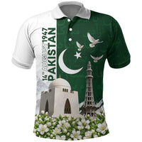 Pakistan Independence Day Polo Shirt Patriotic Soldier Heritage Landmarks And Jasmine