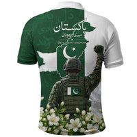Pakistan Independence Day Polo Shirt Patriotic Soldier Heritage Landmarks And Jasmine