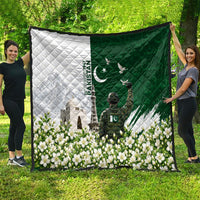 Pakistan Independence Day Quilt Patriotic Soldier Heritage Landmarks And Jasmine