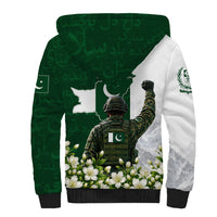 Pakistan Independence Day Sherpa Hoodie Patriotic Soldier Heritage Landmarks And Jasmine