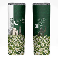 Pakistan Independence Day Skinny Tumbler Patriotic Soldier Heritage Landmarks And Jasmine