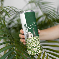 Pakistan Independence Day Skinny Tumbler Patriotic Soldier Heritage Landmarks And Jasmine
