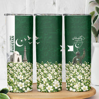 Pakistan Independence Day Skinny Tumbler Patriotic Soldier Heritage Landmarks And Jasmine