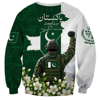 Pakistan Independence Day Sweatshirt Patriotic Soldier Heritage Landmarks And Jasmine