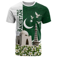 Pakistan Independence Day T Shirt Patriotic Soldier Heritage Landmarks And Jasmine