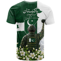 Pakistan Independence Day T Shirt Patriotic Soldier Heritage Landmarks And Jasmine