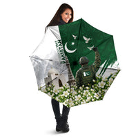 Pakistan Independence Day Umbrella Patriotic Soldier Heritage Landmarks And Jasmine