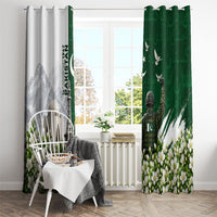 Pakistan Independence Day Window Curtain Patriotic Soldier Heritage Landmarks And Jasmine