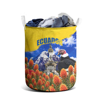 Ecuador Independence Day Laundry Basket Patriotic Andean Condor Monument And Mountain