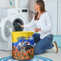 Ecuador Independence Day Laundry Basket Patriotic Andean Condor Monument And Mountain