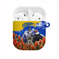 Ecuador Independence Day AirPods Case Patriotic Andean Condor Monument And Mountain