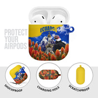 Ecuador Independence Day AirPods Case Patriotic Andean Condor Monument And Mountain
