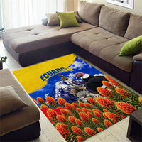 Ecuador Independence Day Area Rug Patriotic Andean Condor Monument And Mountain