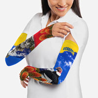 Ecuador Independence Day Arm Sleeves Patriotic Andean Condor Monument And Mountain